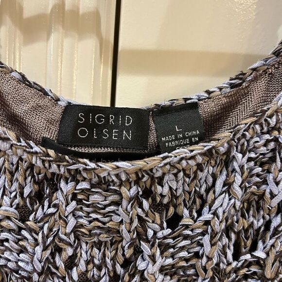 Sigrid Olsen knitted by hand sweater tank multi colored in large - Picture 3 of 9